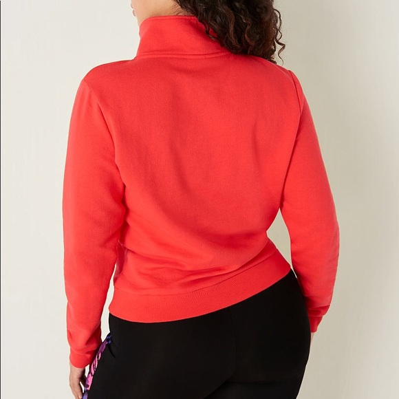 💗VS PINK RED FIRED UP & BLACK LOGO QUARTER ZIP - Picture 3 of 7